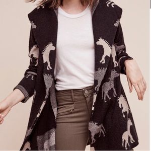 Anthropologie Horses Sweater Coat